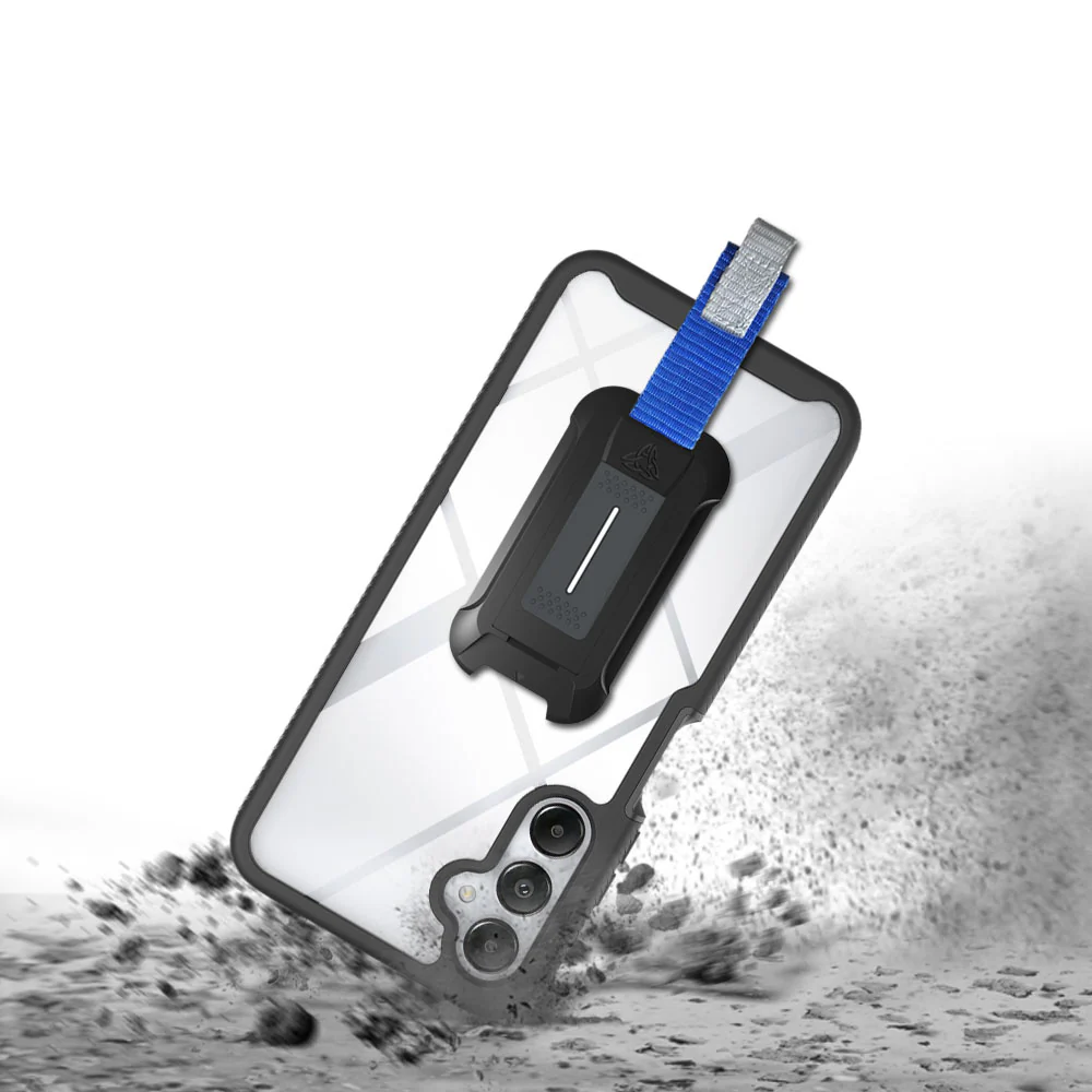 HX-SS23-A05S | Samsung Galaxy A05s 4G SM-A057 Case | Protection Military Grade w/ KEY Mount & Carabiner - Black - Image 2