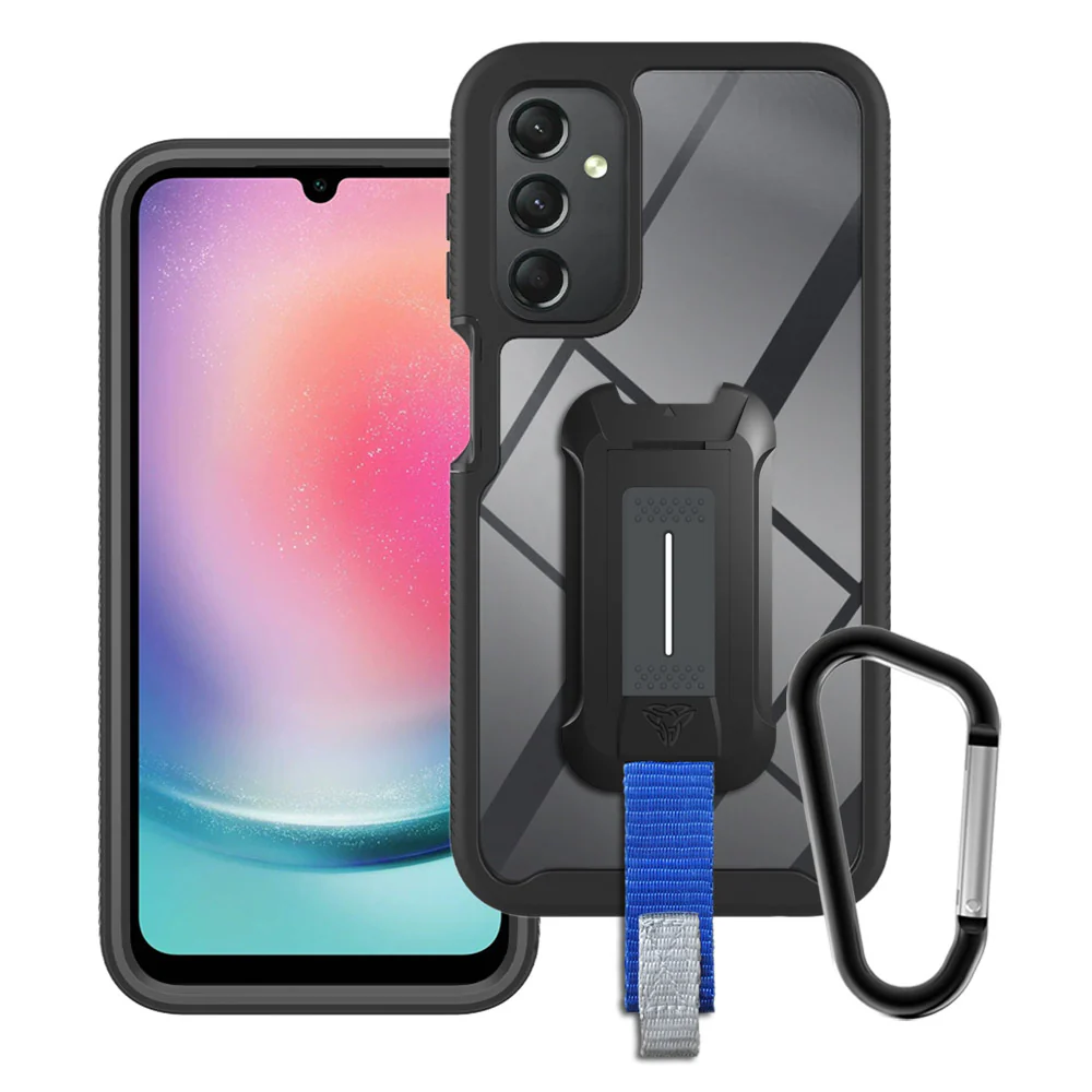 HX-SS23-A244G | Samsung Galaxy A24 4G SM-A245 Case | Protection Military Grade w/ KEY Mount & Carabiner - Black