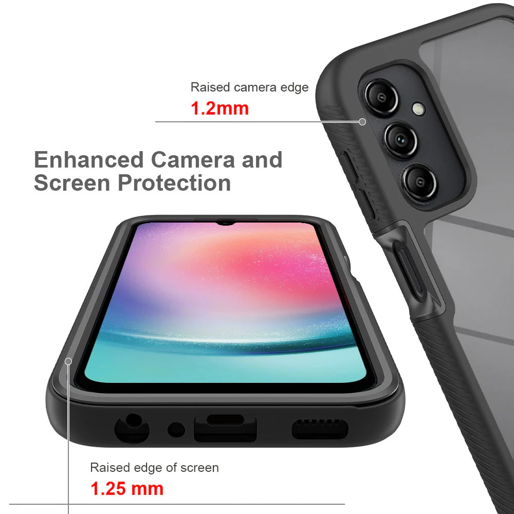 HX-SS23-A244G | Samsung Galaxy A24 4G SM-A245 Case | Protection Military Grade w/ KEY Mount & Carabiner - Black - Image 8