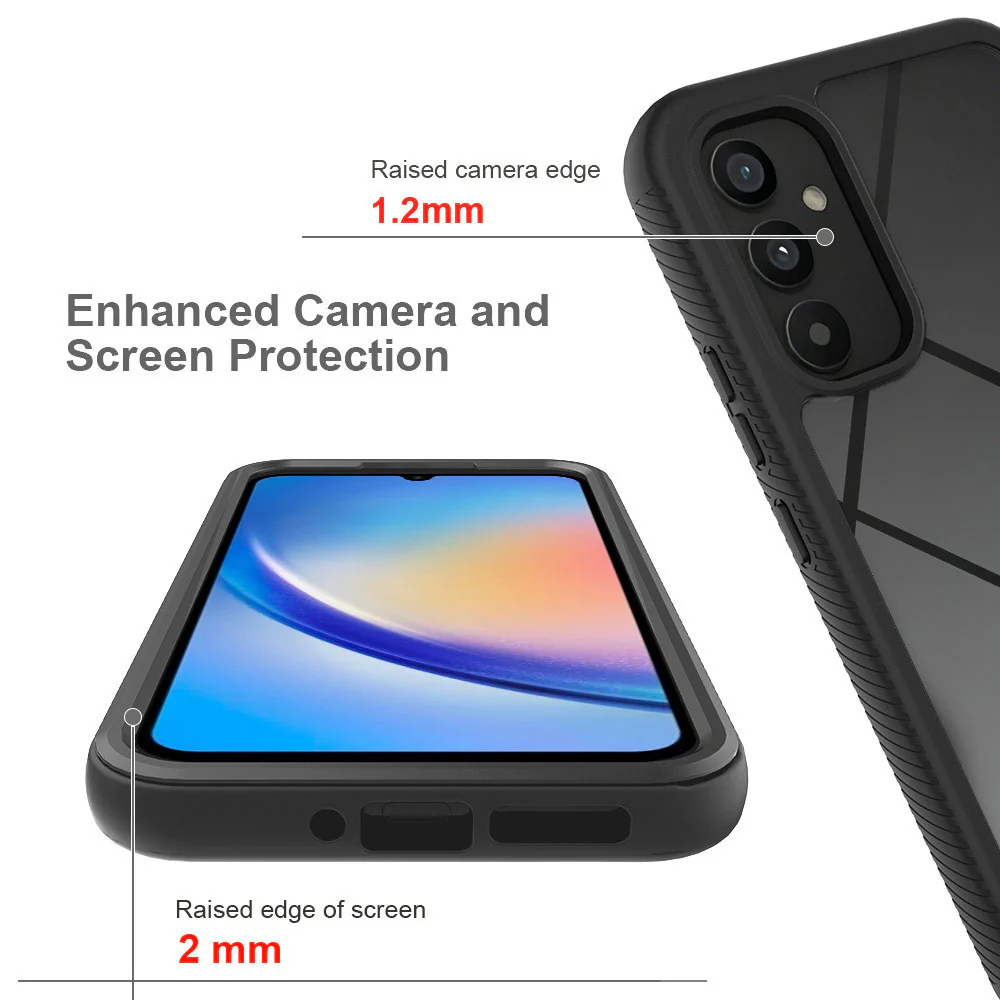 HX-SS23-A345G | Samsung Galaxy A34 5G SM-A346 Case | Protection Military Grade w/ KEY Mount & Carabiner - Black - Image 8