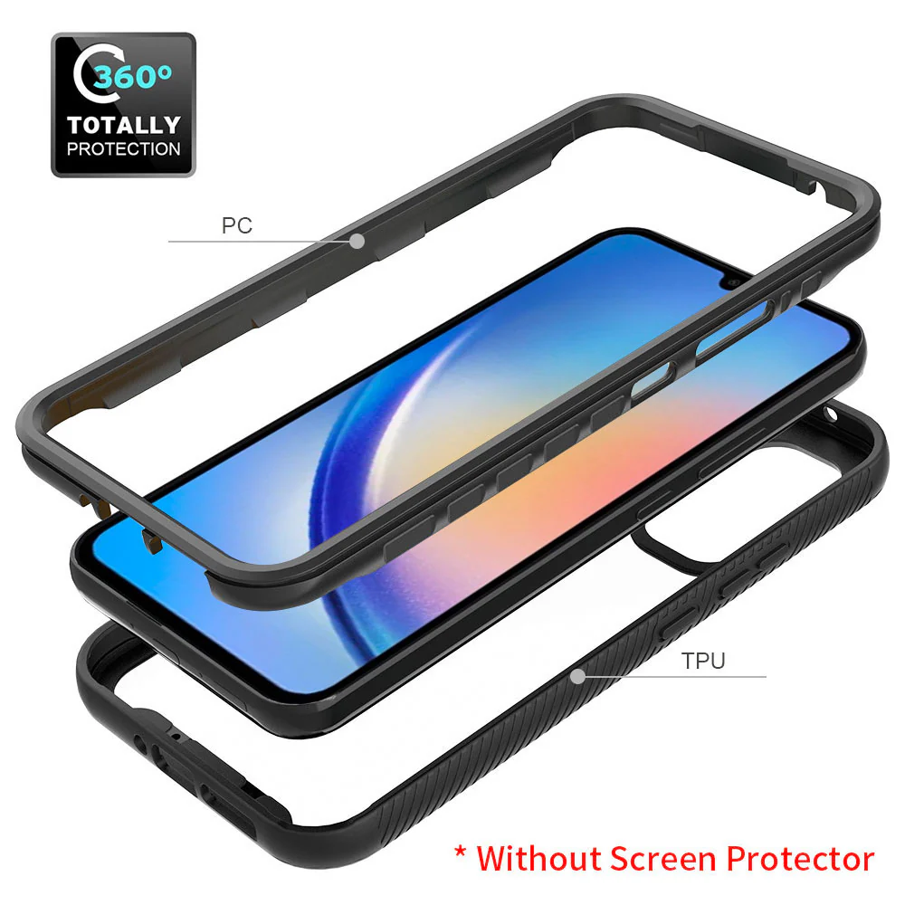 HX-SS23-A345G | Samsung Galaxy A34 5G SM-A346 Case | Protection Military Grade w/ KEY Mount & Carabiner - Black - Image 9