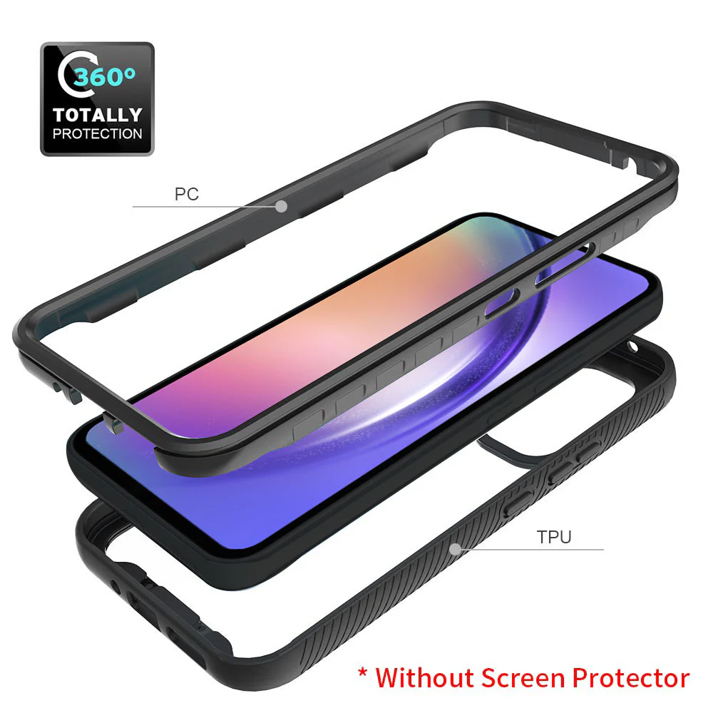 HX-SS23-A545G | Samsung Galaxy A54 5G SM-A546 Case | Protection Military Grade w/ KEY Mount & Carabiner - Black - Image 9