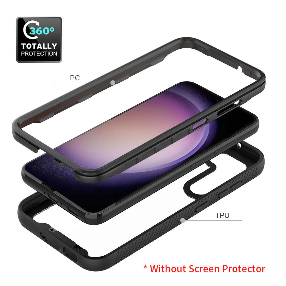 HX-SS23-S23 | Samsung Galaxy S23 SM-S911 Case | Protection Military Grade w/ KEY Mount & Carabiner - Black - Image 9