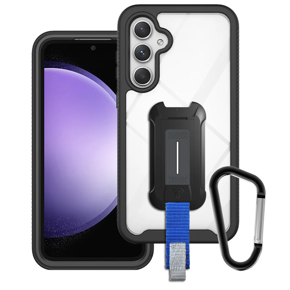 HX-SS23-S23FE | Samsung Galaxy S23 FE 5G SM-S711 Case | Protection Military Grade w/ KEY Mount & Carabiner - Black