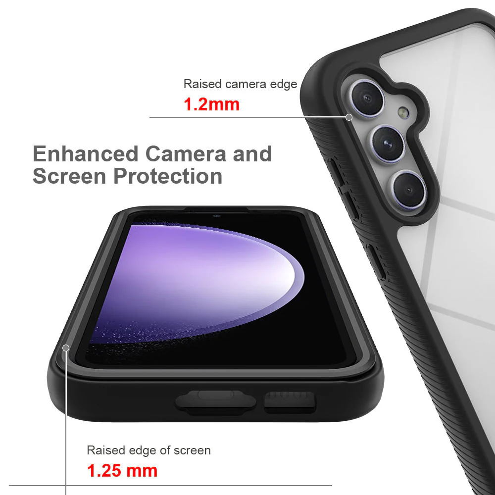 HX-SS23-S23FE | Samsung Galaxy S23 FE 5G SM-S711 Case | Protection Military Grade w/ KEY Mount & Carabiner - Black - Image 7