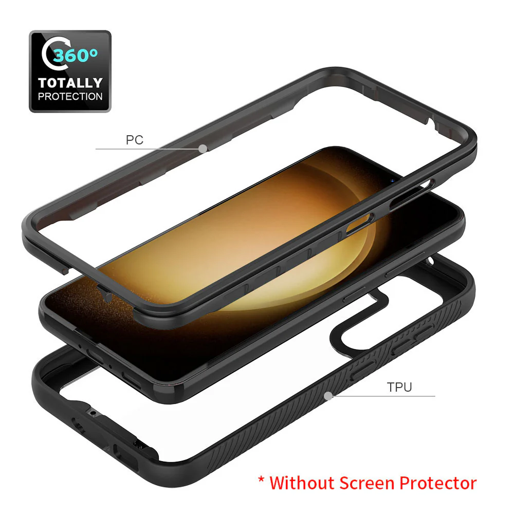 HX-SS23-S23P | Samsung Galaxy S23 Plus SM-S916 Case | Protection Military Grade w/ KEY Mount & Carabiner - Black - Image 8