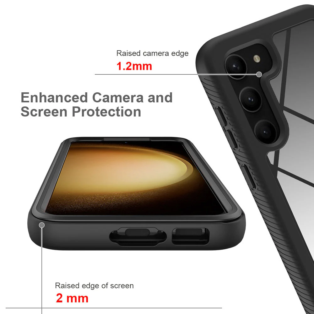 HX-SS23-S23P | Samsung Galaxy S23 Plus SM-S916 Case | Protection Military Grade w/ KEY Mount & Carabiner - Black - Image 9