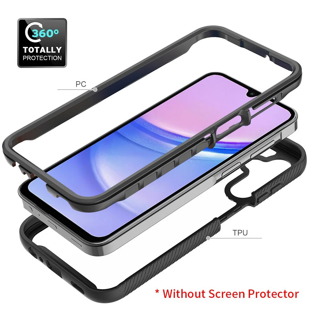 HX-SS24-A155G | Samsung Galaxy A15 5G SM-A156 / A15 4G SM-A155 Case | Protection Military Grade w/ KEY Mount & Carabiner - Black - Image 9