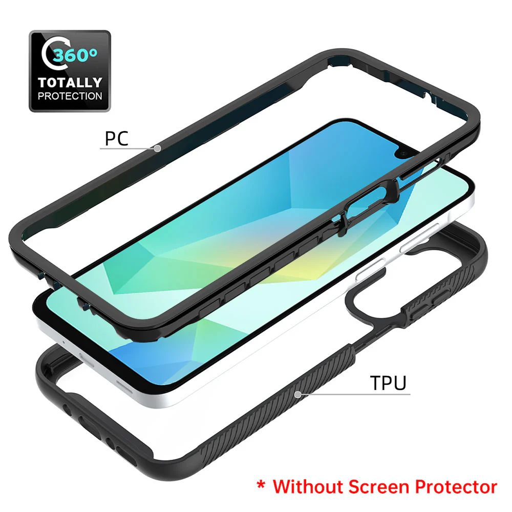 HX-SS24-A165G | Samsung Galaxy A16 5G SM-A166 / A16 4G SM-A165 / A17 5G SM-A176 Case | Protection Military Grade w/ KEY Mount & Carabiner - Black - Image 9