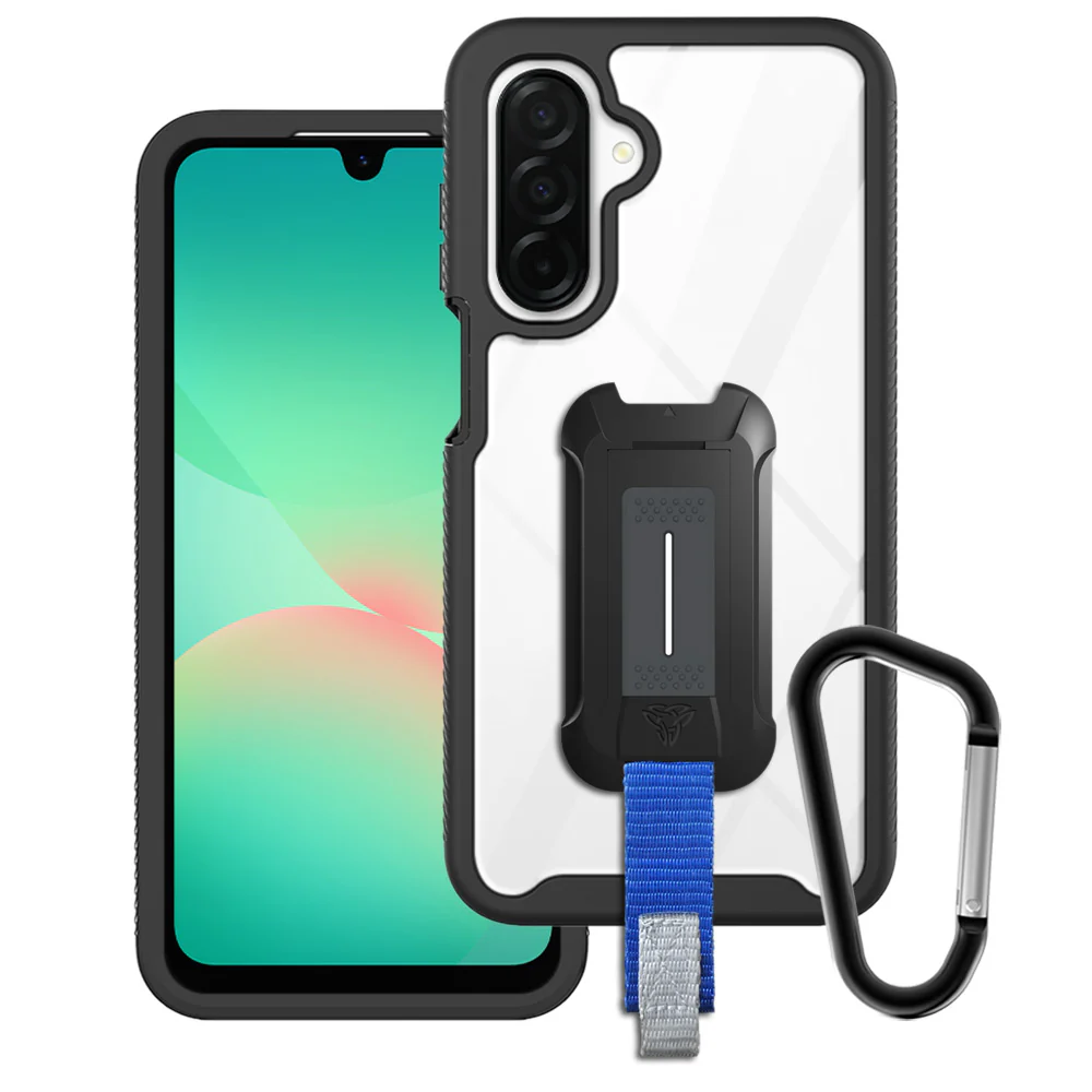 HX-SS24-A165G | Samsung Galaxy A26 5G SM-A266 Case | Protection Military Grade w/ KEY Mount & Carabiner - Black