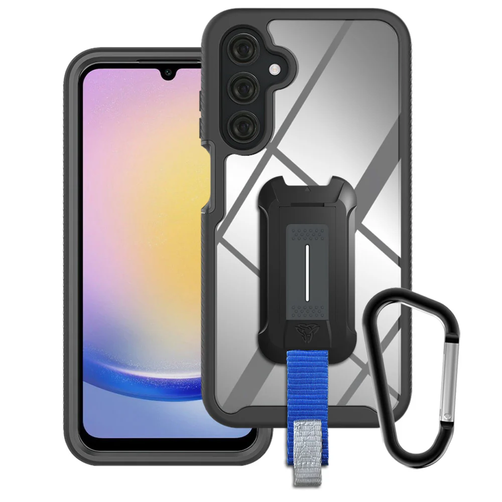 HX-SS24-A255G | Samsung Galaxy A25 5G SM-A256 Case | Protection Military Grade w/ KEY Mount & Carabiner - Black