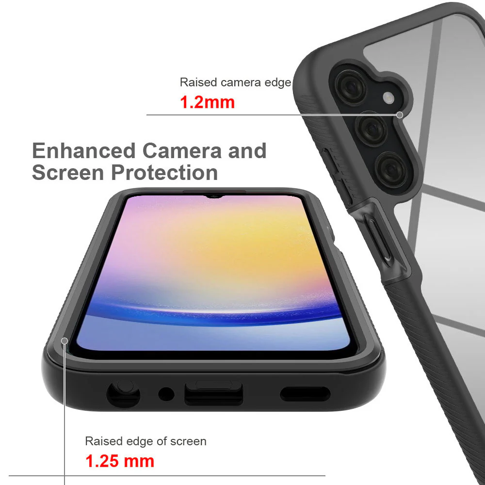 HX-SS24-A255G | Samsung Galaxy A25 5G SM-A256 Case | Protection Military Grade w/ KEY Mount & Carabiner - Black - Image 8
