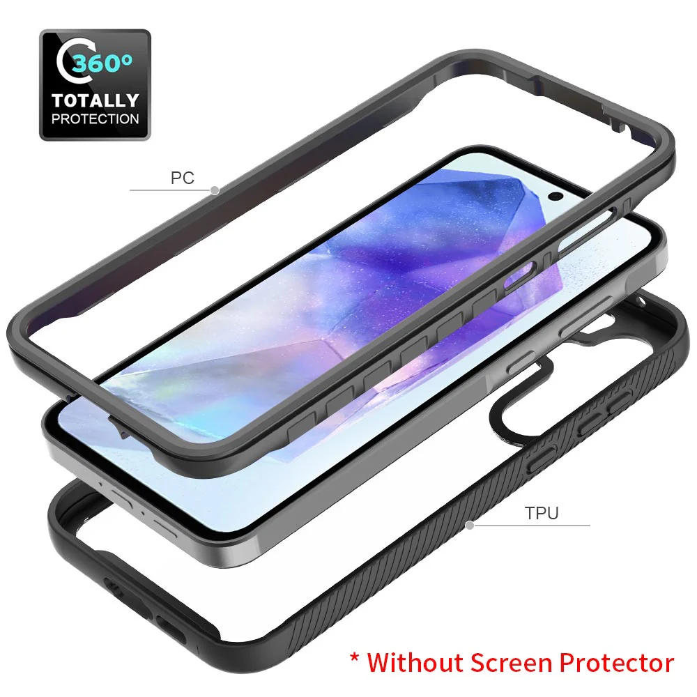 HX-SS24-A555G | Samsung Galaxy A55 5G SM-A556 Case | Protection Military Grade w/ KEY Mount & Carabiner - Black - Image 8