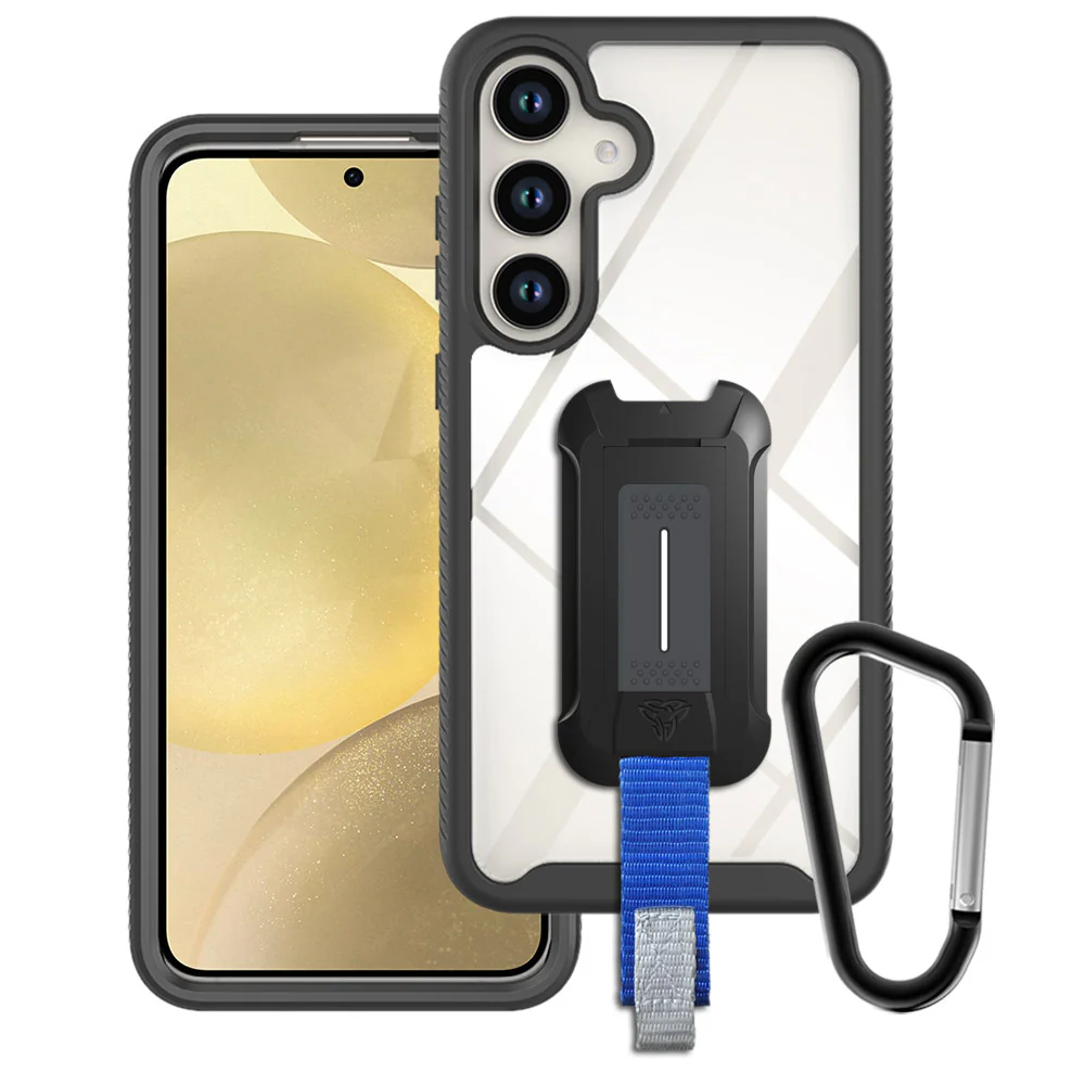 HX-SS24-S24P | Samsung Galaxy S24+ S24 Plus SM-S926 Case | Protection Military Grade w/ KEY Mount & Carabiner - Black