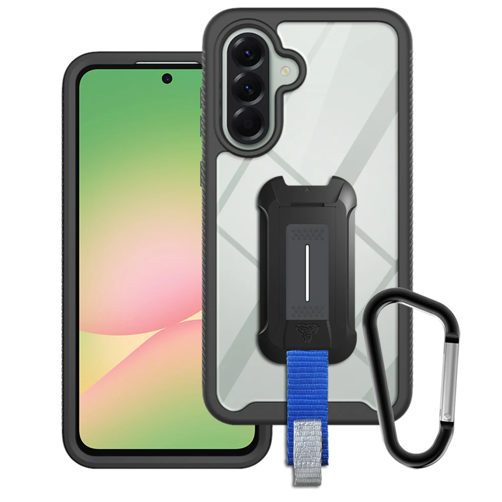 HX-SS25-A365G | Samsung Galaxy A56 5G SM-A566 Case | Protection Military Grade w/ KEY Mount & Carabiner - Black