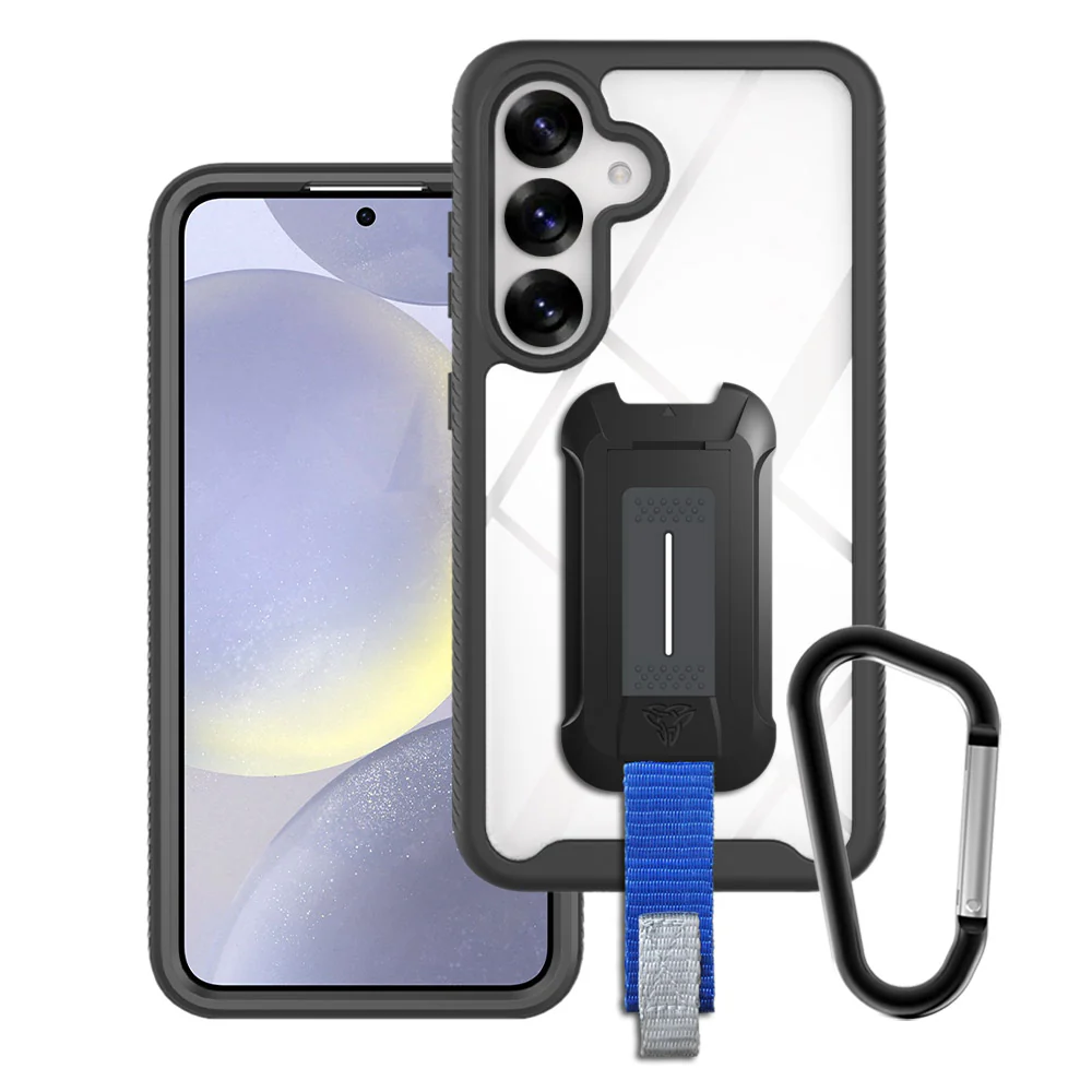 HX-SS25-S25 | Samsung Galaxy S25 SM-S931 Case | Protection Military Grade w/ KEY Mount & Carabiner - Black