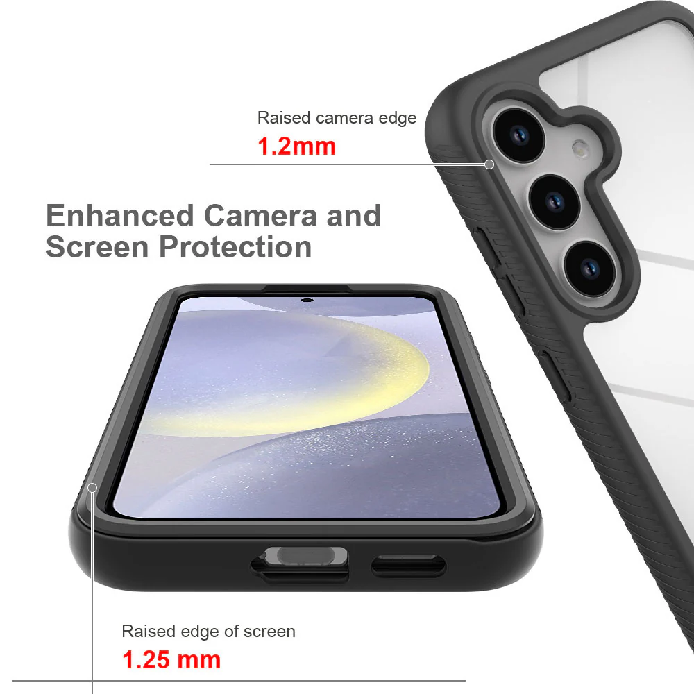HX-SS25-S25 | Samsung Galaxy S25 SM-S931 Case | Protection Military Grade w/ KEY Mount & Carabiner - Black - Image 7