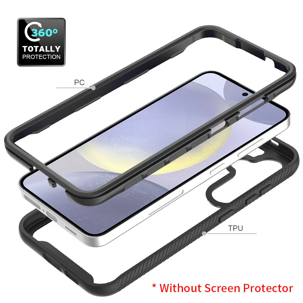 HX-SS25-S25 | Samsung Galaxy S25 SM-S931 Case | Protection Military Grade w/ KEY Mount & Carabiner - Black - Image 8