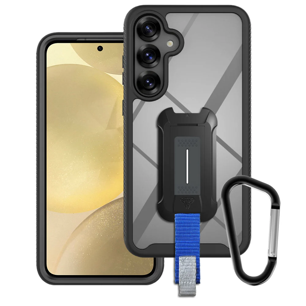 HX-SS25-S25P | Samsung Galaxy S25+ S25 Plus SM-S936 Case | Protection Military Grade w/ KEY Mount & Carabiner - Black