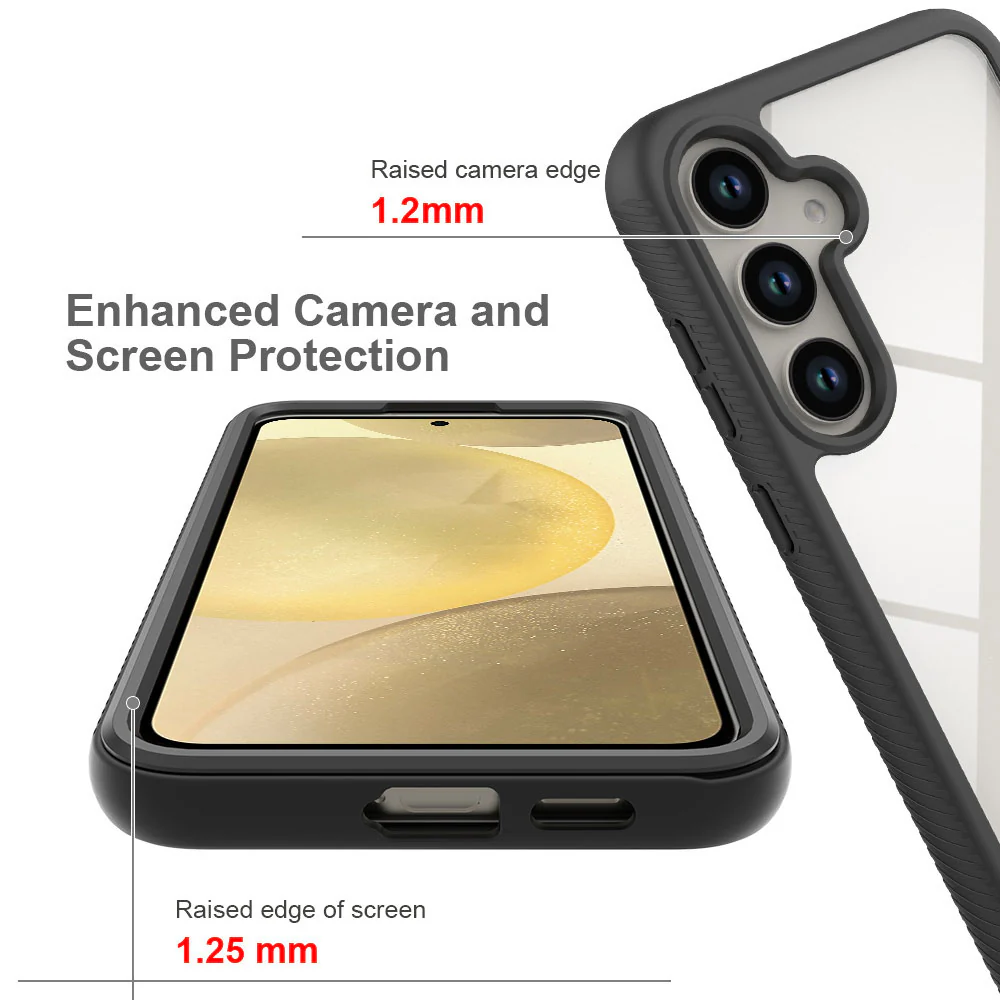 HX-SS25-S25P | Samsung Galaxy S25+ S25 Plus SM-S936 Case | Protection Military Grade w/ KEY Mount & Carabiner - Black - Image 7