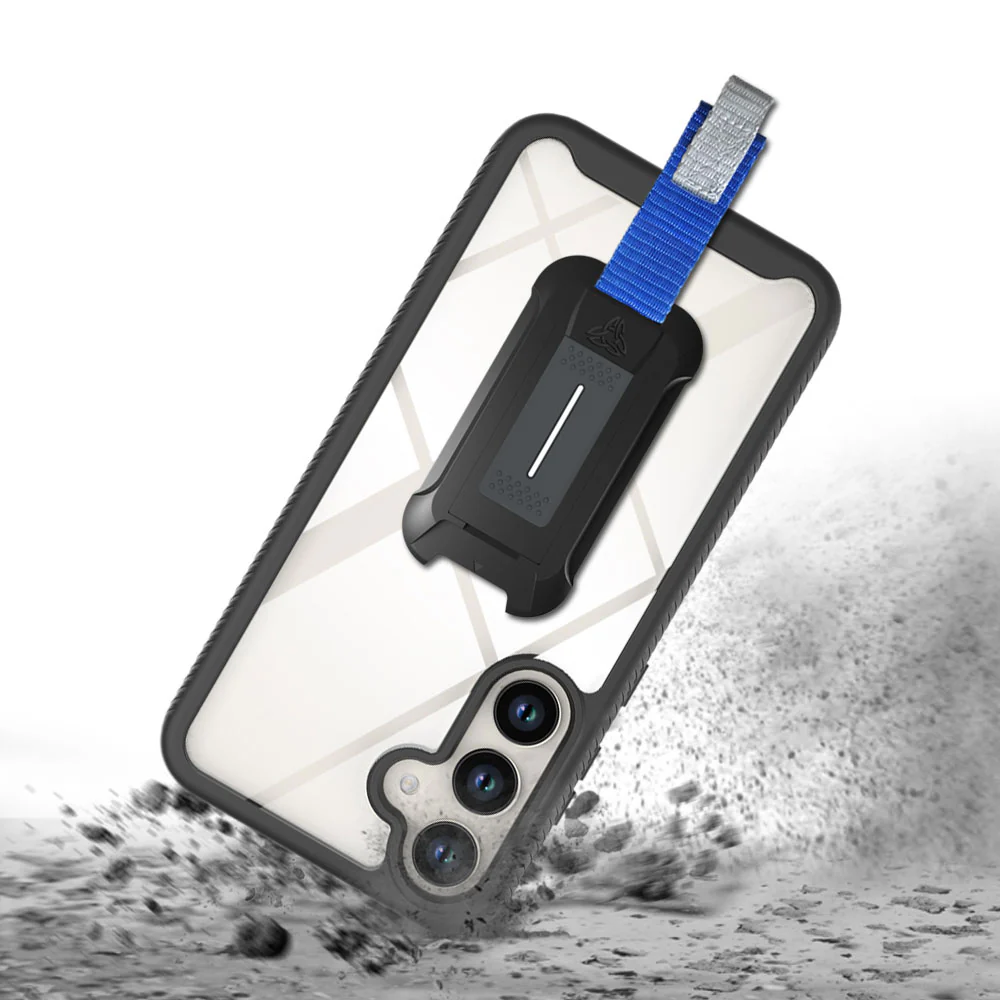 HX-SS25-S25P | Samsung Galaxy S25+ S25 Plus SM-S936 Case | Protection Military Grade w/ KEY Mount & Carabiner - Black - Image 8