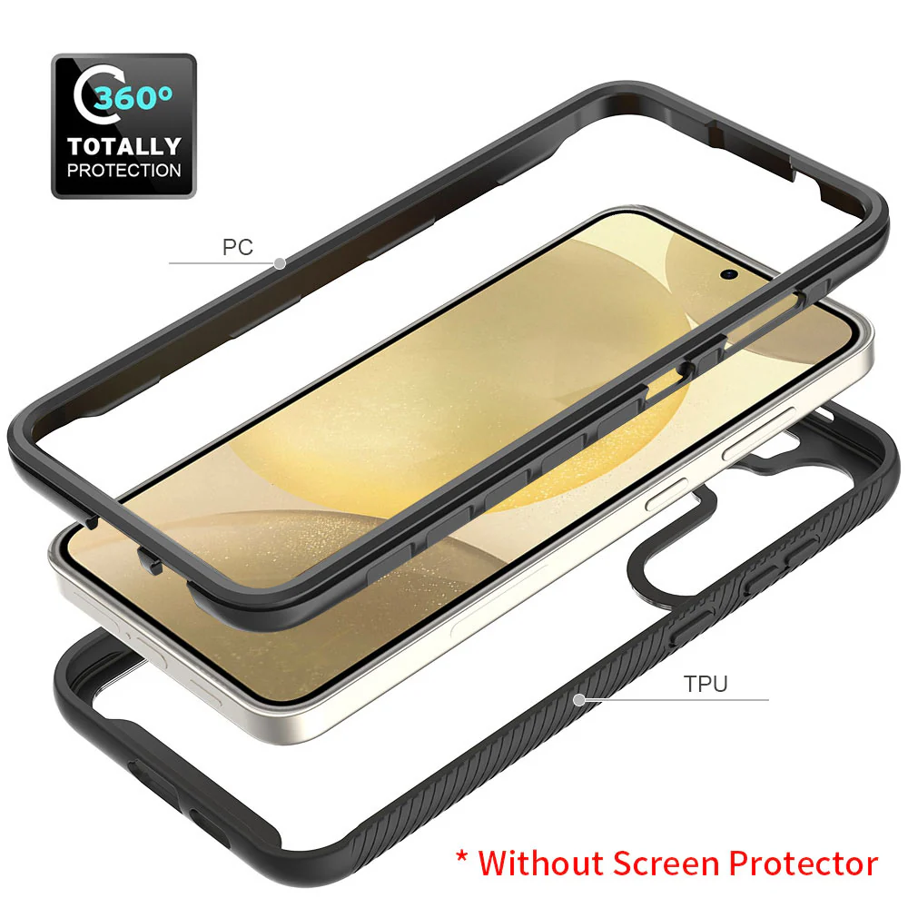 HX-SS25-S25P | Samsung Galaxy S25+ S25 Plus SM-S936 Case | Protection Military Grade w/ KEY Mount & Carabiner - Black - Image 9