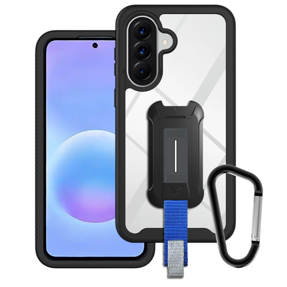 HX-SS26-A575G | Samsung Galaxy A57 5G SM-A576 Case | Protection Military Grade w/ KEY Mount & Carabiner - Black