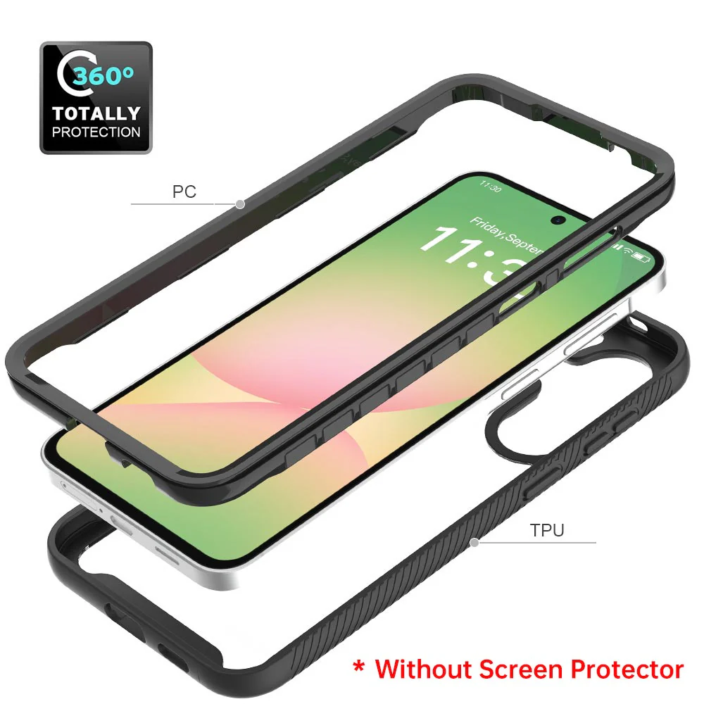 HX-SS26-A575G | Samsung Galaxy A57 5G SM-A576 Case | Protection Military Grade w/ KEY Mount & Carabiner - Black - Image 8