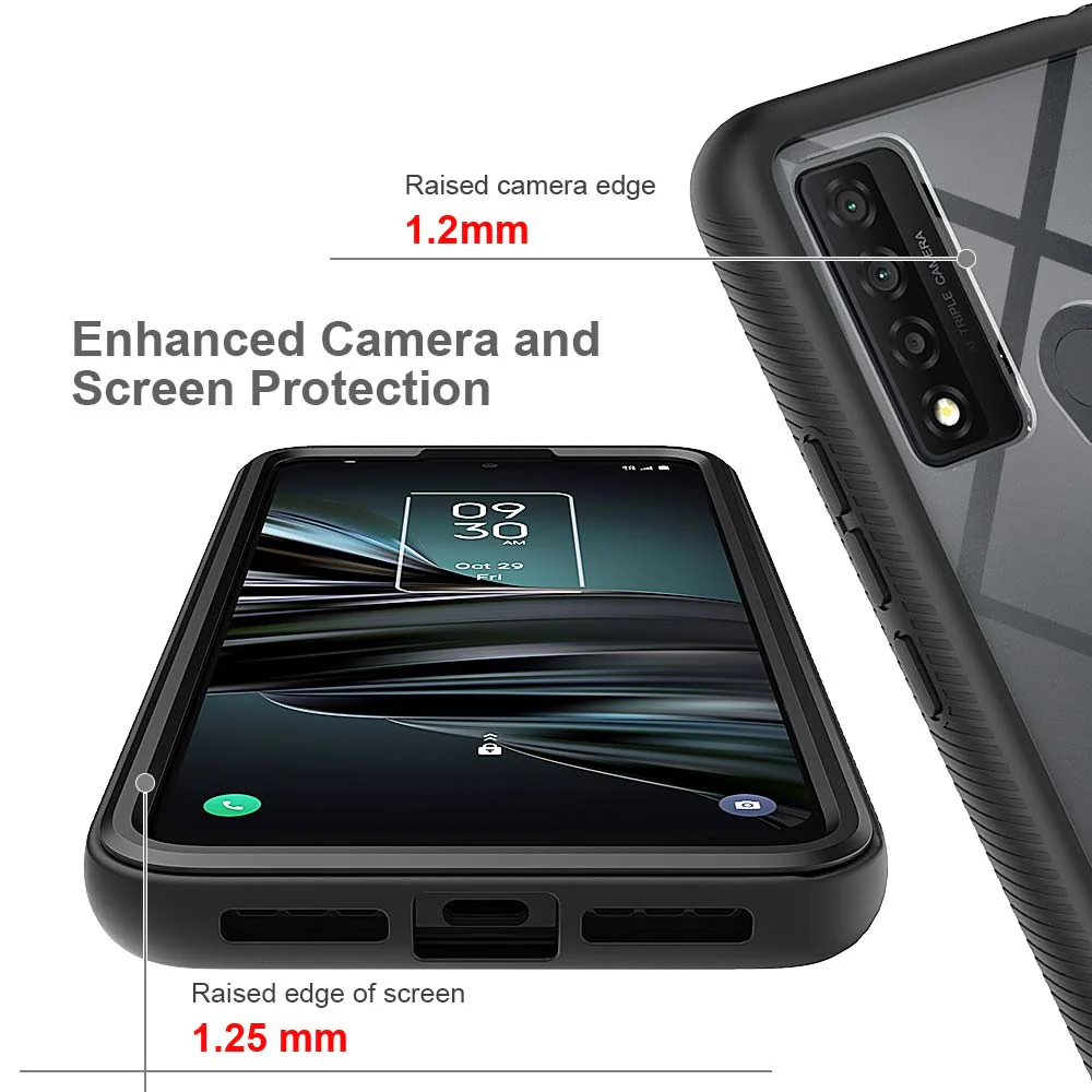 HX-TCL21-20XE | TCL 20 XE Case | Protection Military Grade w/ KEY Mount & Carabiner -Black - Image 8