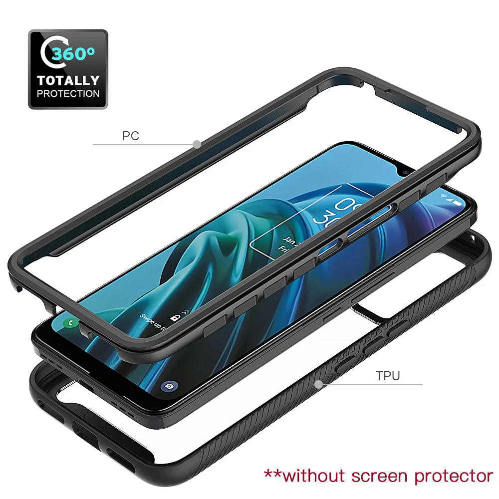 HX-TCL21-30XE | TCL 30 XE Case | Protection Military Grade w/ KEY Mount & Carabiner -Black - Image 9