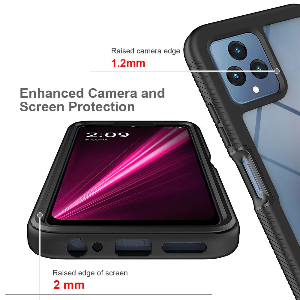 HX-TMO22-6 | T-Mobile REVVL 6 Case | Protection Military Grade w/ KEY Mount & Carabiner -Black - Image 3