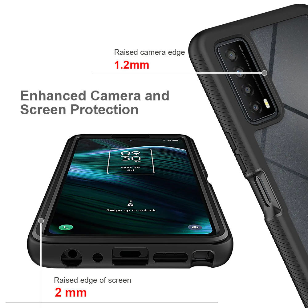 HX-TCL22-ST5G |  TCL Stylus 5G Case | Protection Military Grade w/ KEY Mount & Carabiner -Black - Image 4