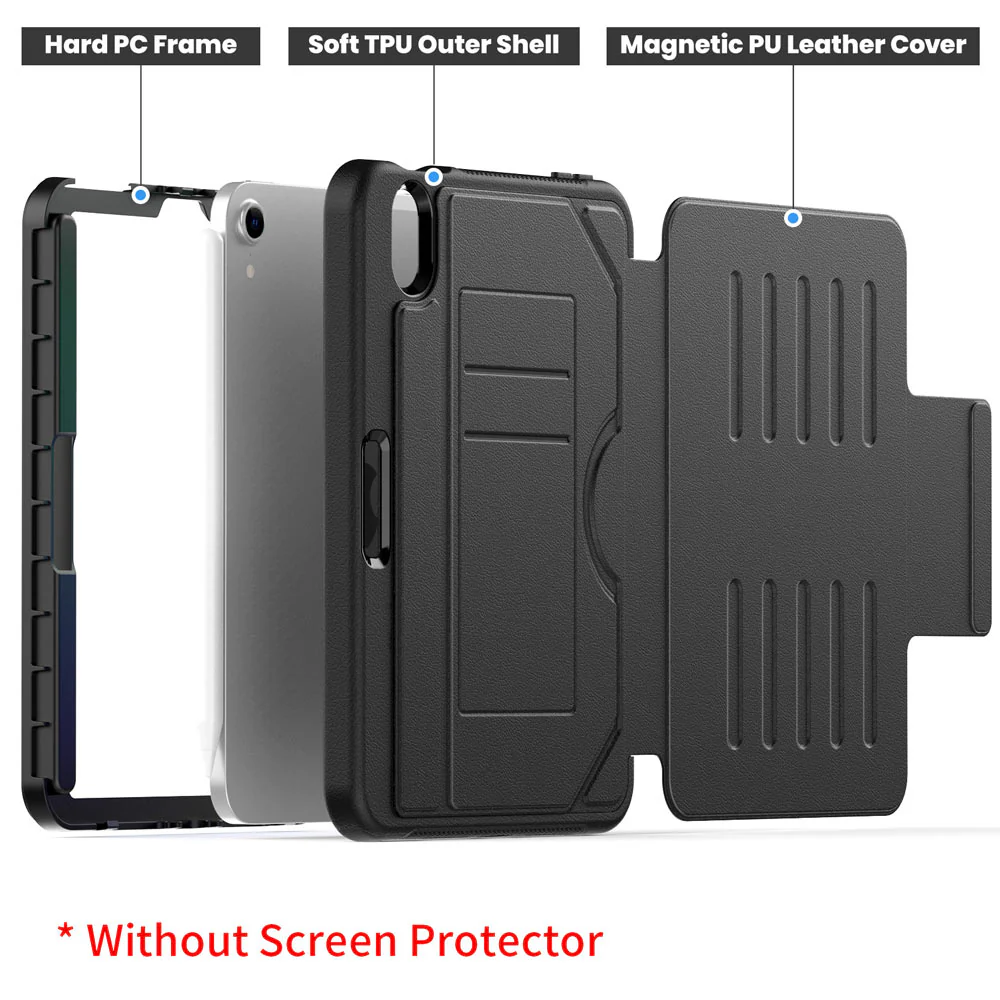 JCV-iPad-M6 | iPad mini 6 | Shockproof Full Protective Case with Magnetic Stand & Card Slots - Image 6