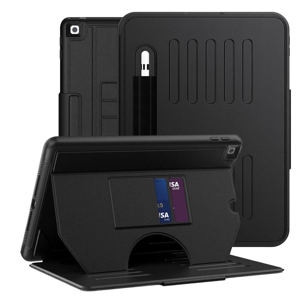 JCV-iPad-N3 | iPad 10.2 (7th & 8th & 9th Gen.) 2019 / 2020 / 2021 | Shockproof Full Protective Case with Magnetic Stand & Card Slots