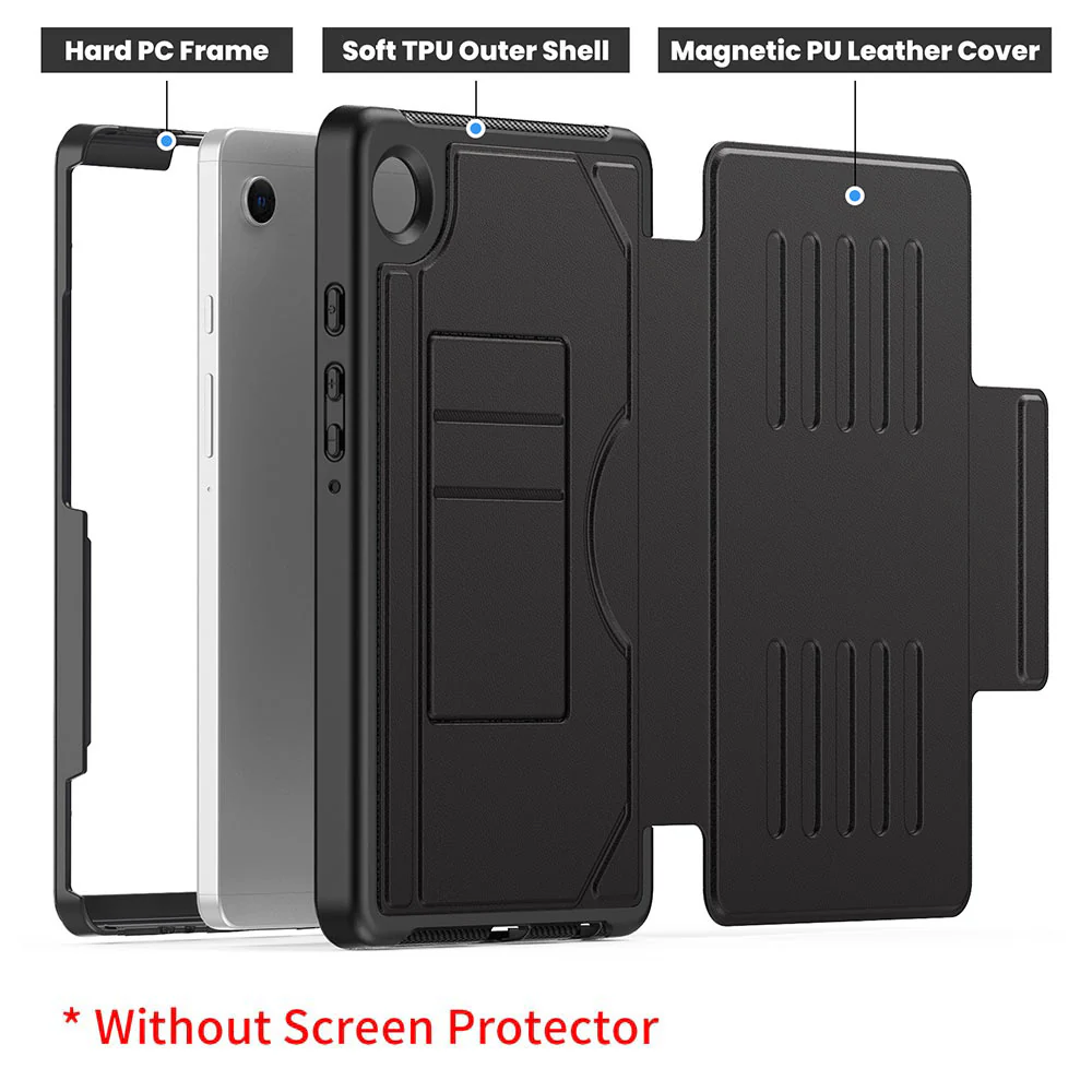 JCV-SS-X110 | Samsung Galaxy Tab A9 ( 8.7" ) SM-X110 / SM-X115 | Shockproof Full Protective Case with Magnetic Stand & Card Slots - Image 6