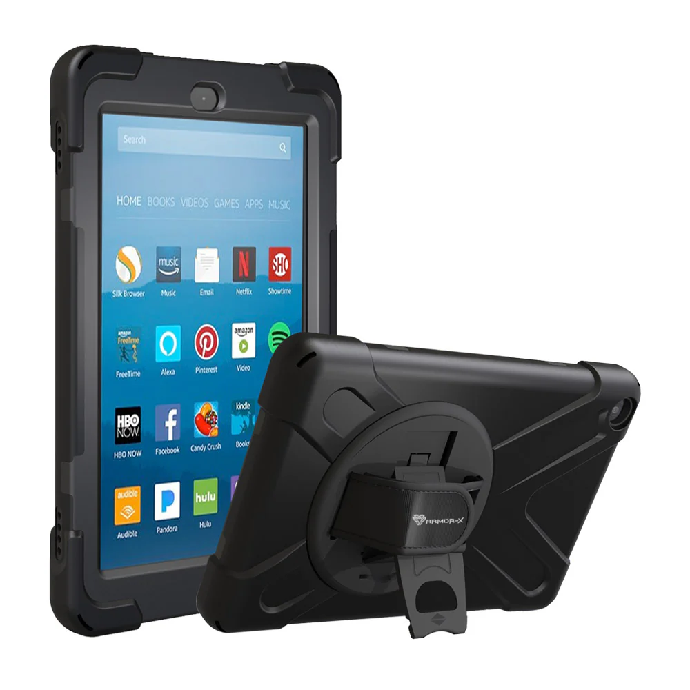 JLN-AZ-FRHD8 | Amazon Fire HD 8 2018 2017 | Ultra 3 layers shockproof rugged case with hand strap and kick-stand - Image 8