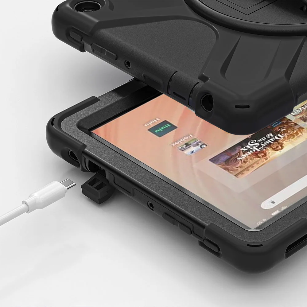 JLN-AZ-HD10G13 |  Amazon Fire HD 10 2023 | Ultra 3 layers shockproof rugged case with hand strap and kick-stand - Image 10