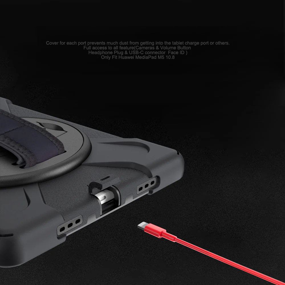 JLN-HW-MTP_BAH3 | Huawei MatePad 10.4 BAH3-W09 / BAH3-AL00 | Ultra 3 layers shockproof rugged case with hand strap and kick-stand - Image 11