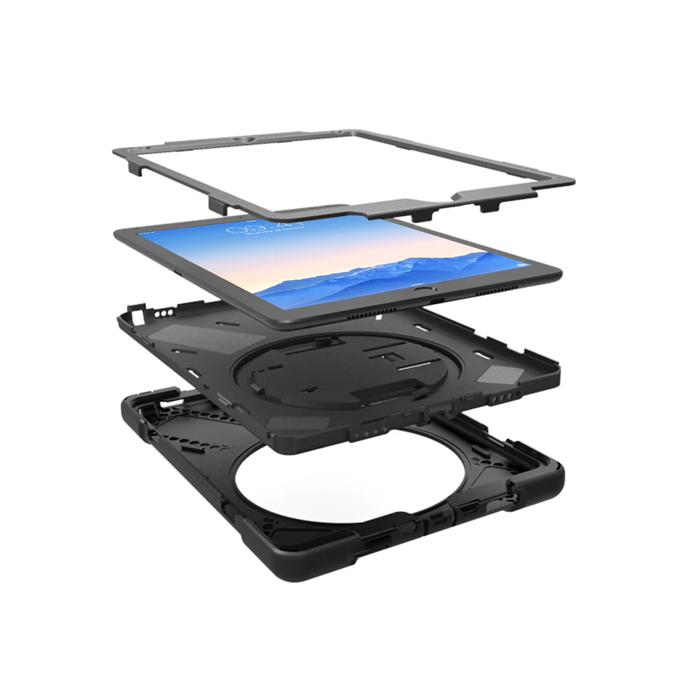 JLN-iPad-A2 | iPad Air 2 | Ultra 3 Layers Shockproof Rugged Case With Hand Strap,  Kick-stand & Wireless Charging Pen Holder - Image 8