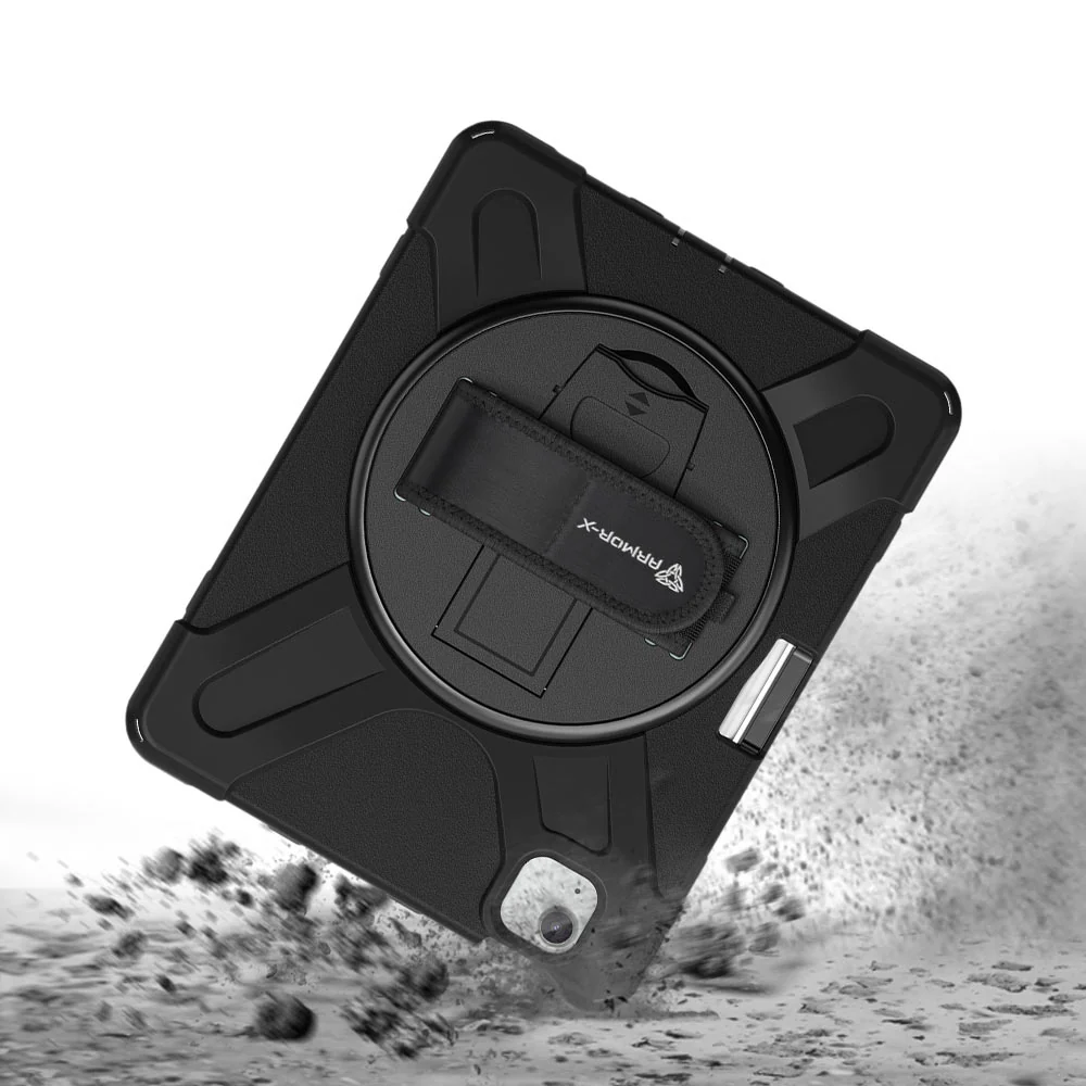 JLN-iPad-A5 | iPad Air 11 (M2) / (M3) / (M4) | Ultra 3 layers shockproof rugged case with hand strap and kick-stand - Image 9
