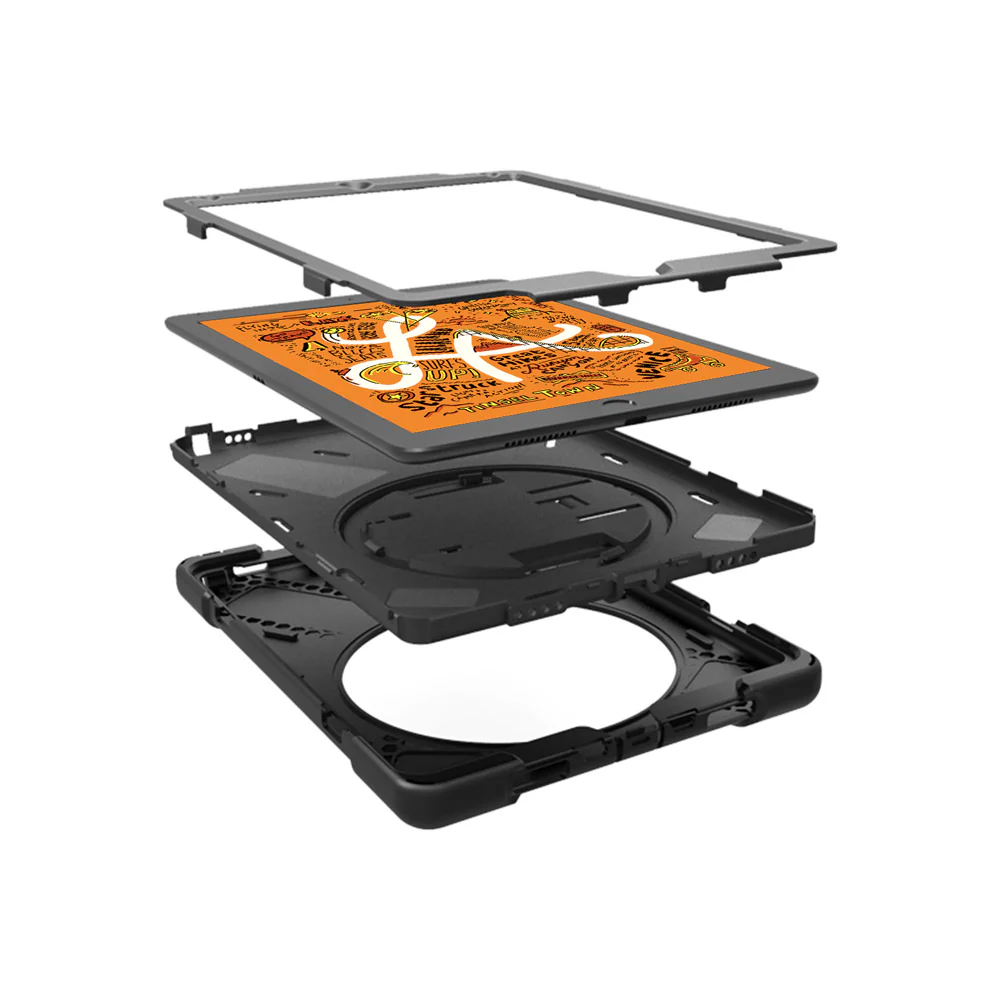 JLN-iPad-M54 | iPad mini 5 / mini 4 | Ultra 3 Layers Shockproof Rugged Case With Hand Strap,  Kick-stand & Wireless Charging Pen Holder - Image 9