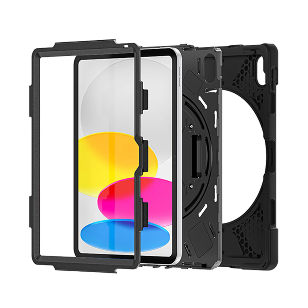 JLN-iPad-N5 | iPad 10.9 (10th Gen.) | Ultra 3 layers shockproof rugged case with hand strap and kick-stand - Image 9