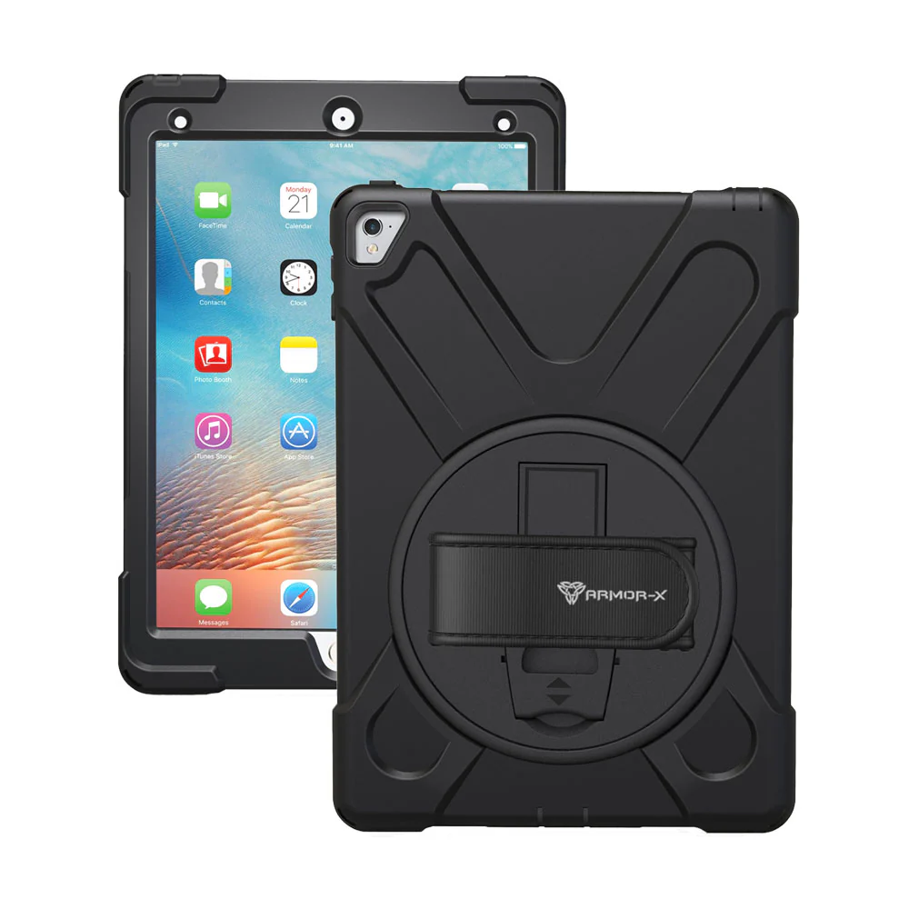 JLN-iPad-PR1 | iPad Pro 9.7 2016 | Ultra 3 Layers Shockproof Rugged Case With Hand Strap,  Kick-stand & Wireless Charging Pen Holder - Image 8