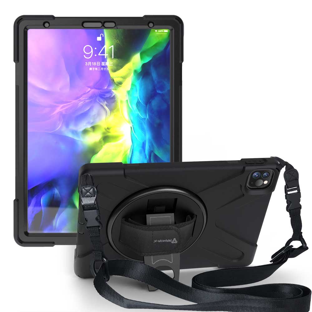 JLN-iPad-PR6 | iPad Pro 11 ( 1st / 2nd / 3rd / 4th Gen. ) 2018 / 2020 / 2021 / 2022 | Ultra 3 layers shockproof rugged case with hand strap and kick-stand - Image 7