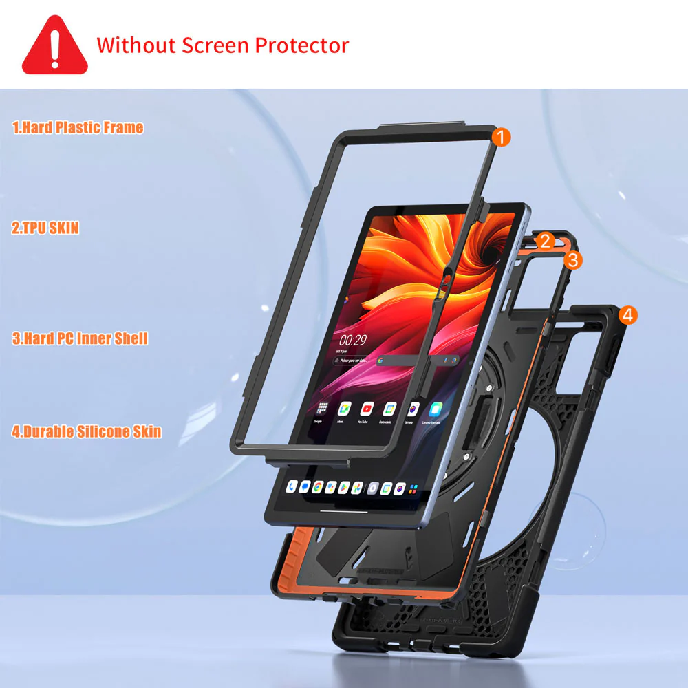 JLN-LN-K11PL | Lenovo Tab K11 Plus TB352 | Ultra 3 layers shockproof rugged case with hand strap & kick-stand - Image 8