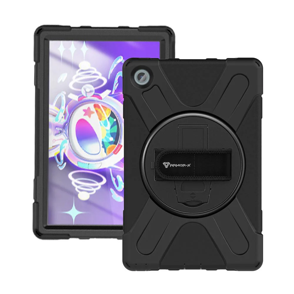 JLN-LN-M10P3 | Lenovo Tab M10 Plus ( Gen3 ) TB125 / TB128 | Ultra 3 layers shockproof rugged case with hand strap & kick-stand
