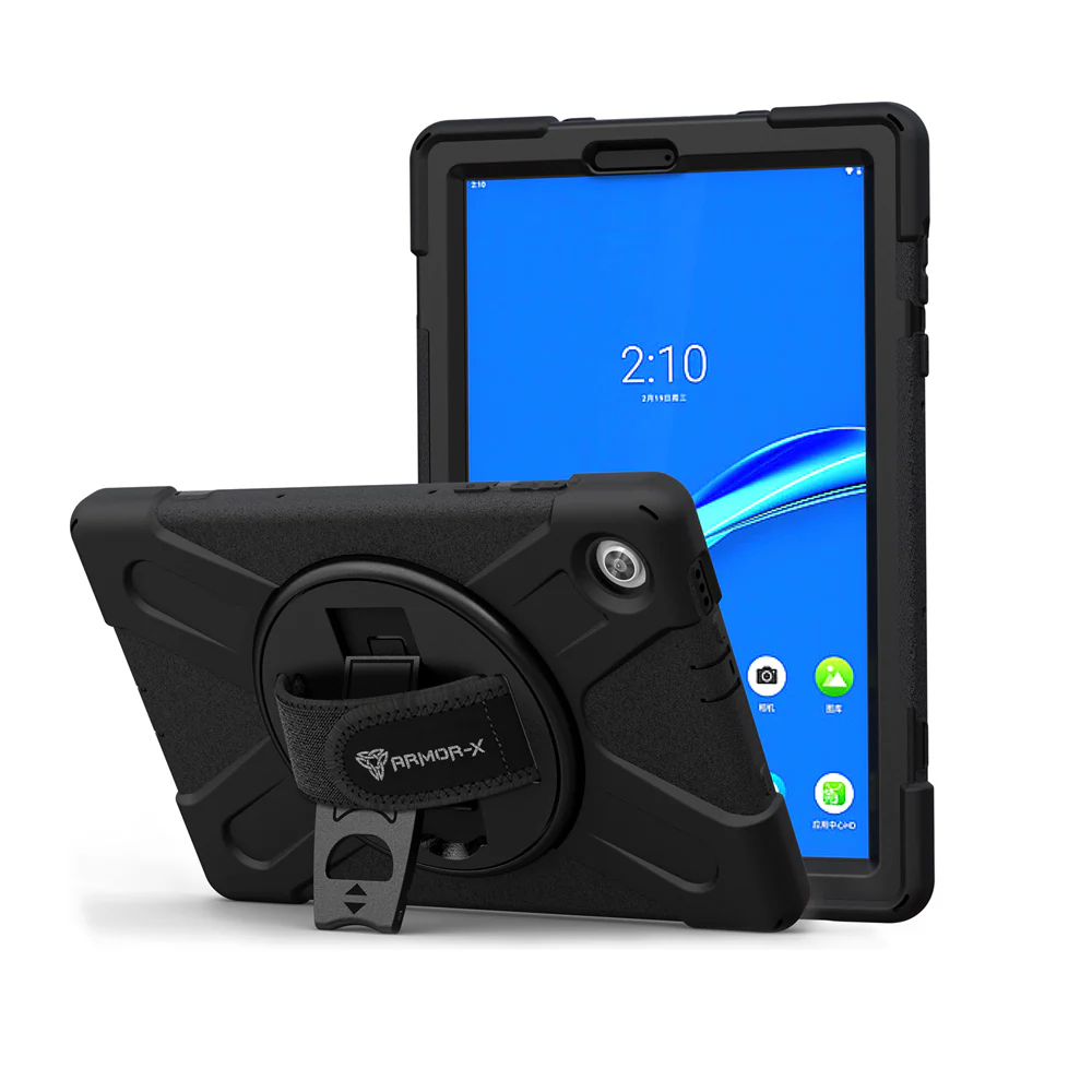 JLN-LN-M10PL | Lenovo Tab M10 Plus TB-X606 | Ultra 3 layers shockproof rugged case with hand strap & kick-stand