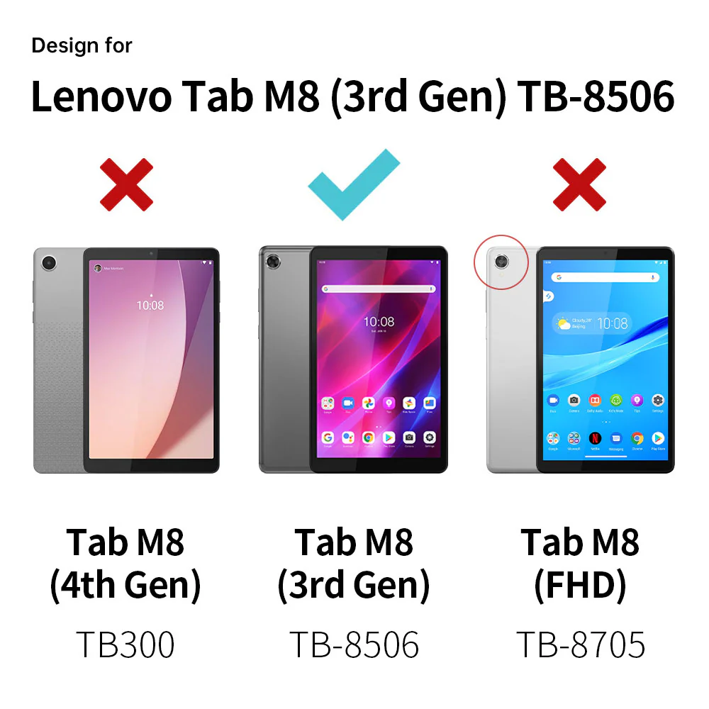 JLN-LN-M8HD | Lenovo Tab M8 (3rd Gen) TB-8506 | Ultra 3 layers shockproof rugged case with hand strap & kick-stand - Image 10