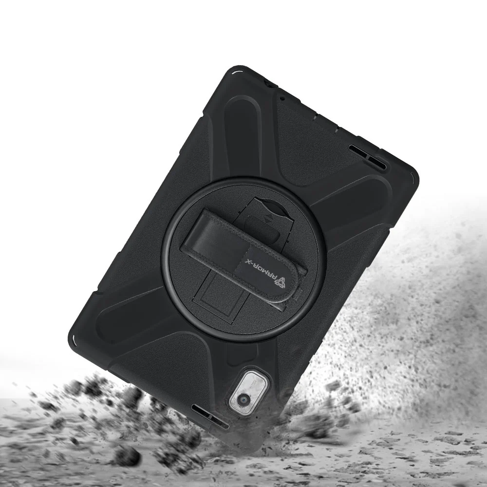 JLN-LN-M9 | Lenovo Tab M9 TB310 | Ultra 3 layers shockproof rugged case with hand strap & kick-stand - Image 7