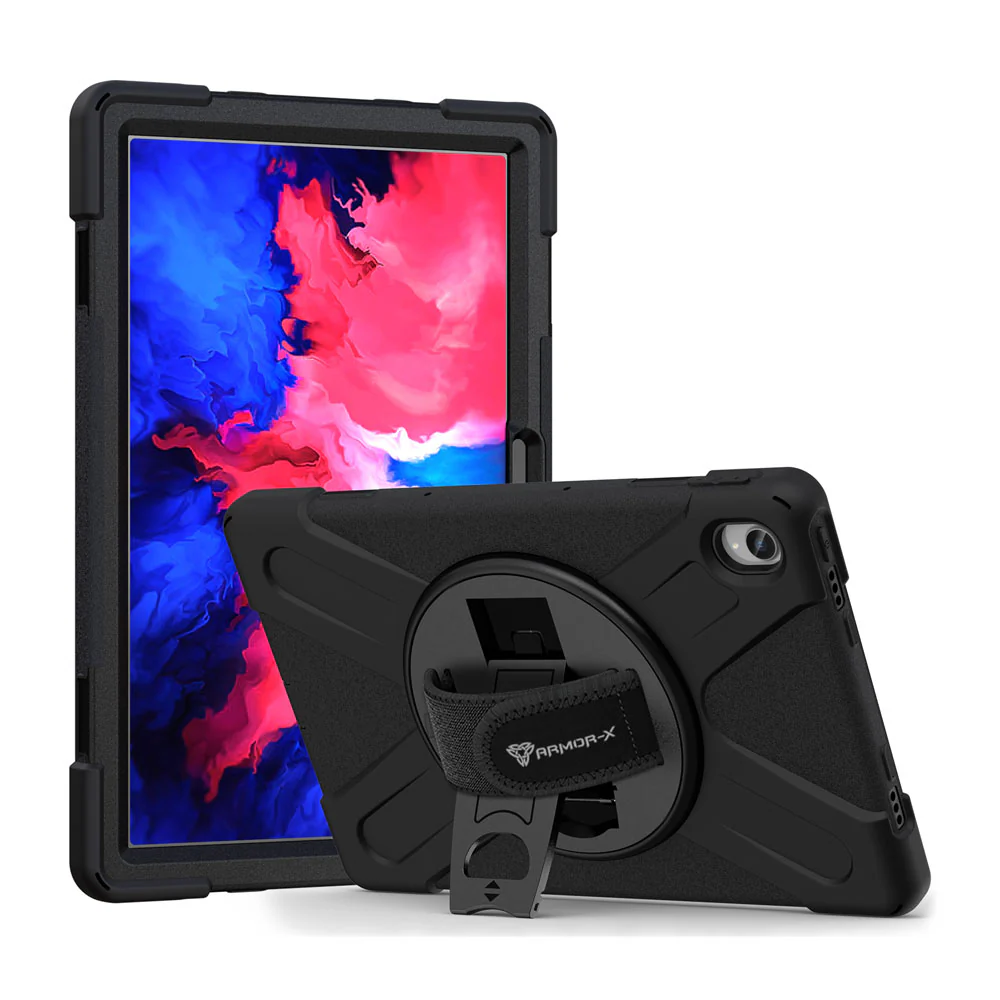 JLN-LN-P11 | Lenovo Tab P11 TB-J606 | Ultra 3 layers shockproof rugged case with hand strap & kick-stand - Image 9